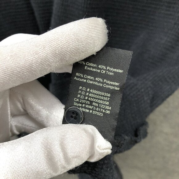 Aritzia TNA Long Sleeve Henley T Shirt Womens S Black Round Neck Relaxed - Picture 7 of 9